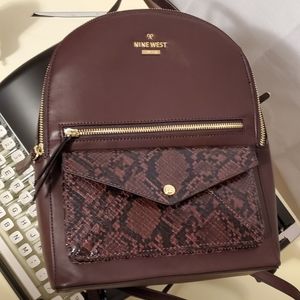 Nine West Ameli backpack with snakeskin accent